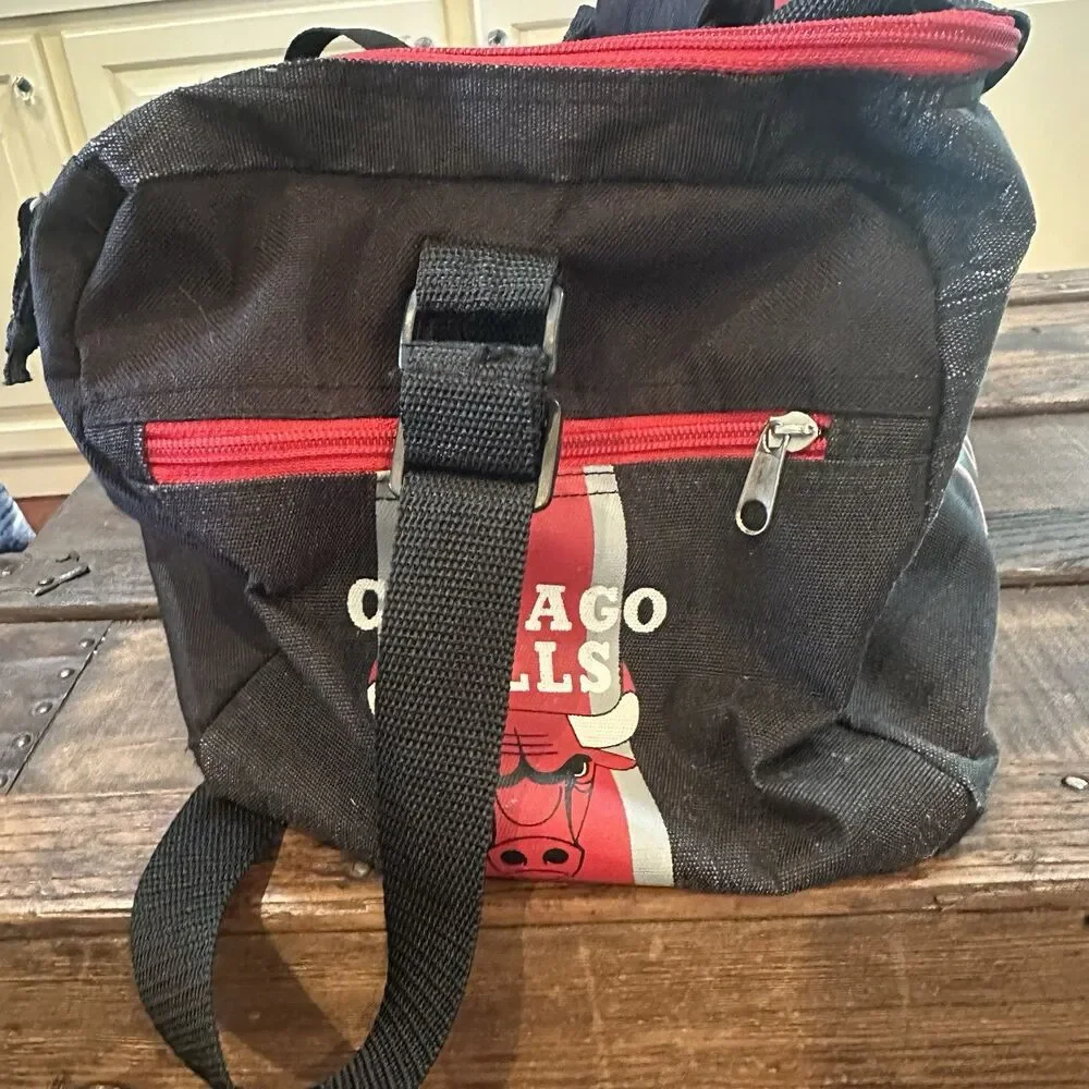 Vintage NBA Chicago Bulls Basketball Small Duffel Bag Travel Carry On 18x10x9